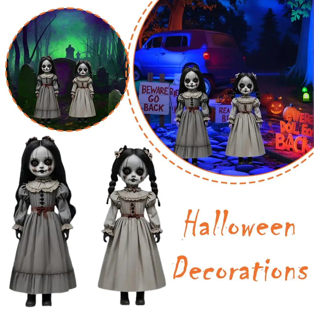 2D Halloween Ghost Doll Ground Plug-in Decoration Spooky Holiday Atmosphere For Patios Porches Outdoor Garden Horror Prop Deco