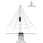 Halloween Triangle Spider Web,5m Large Plush Simulation Spider Web,Haunted Home Outdoor Yard Decoration Props