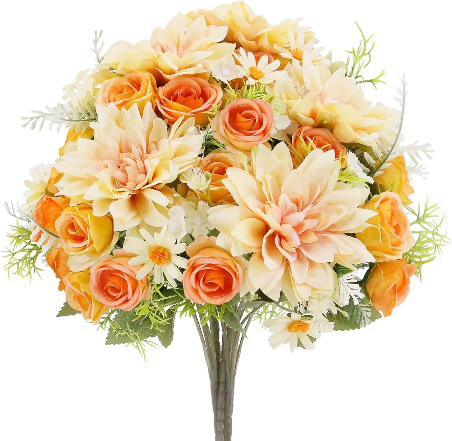 Artificial Rose Flowers Wedding Home Room Yard Decor Bridal Bouquet Garden Fake Silk Dahlia Hydrangeas Vase For Board Outdoors