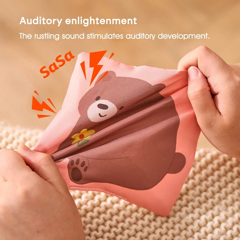 Montessori cloths Toys Magic Cotton Animal Tissue Box Kids Finger Exercise Cloth Busy Box Toys Baby Educational Activity Sensory