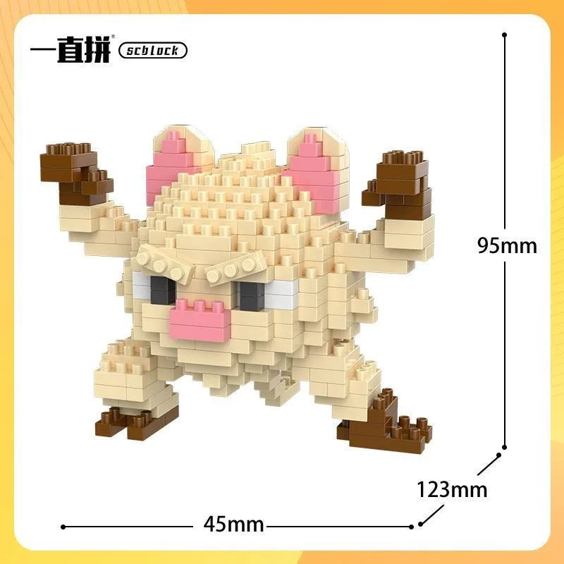 Pokemon Building Blocks Small Cartoon Mini Block Pikachu Charizard Eevee Mewtwo Anime Assemble Action Model Dolls Boys Toys