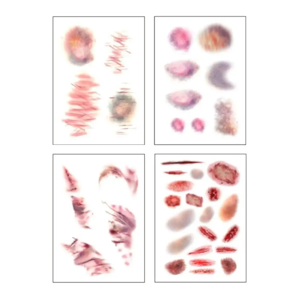 Halloween tattoo stickers Horror Wound  Blood Injury Fake Scab Scar Lasting Fake Tattoo  Arm Art Sticker DIY Party Decorations