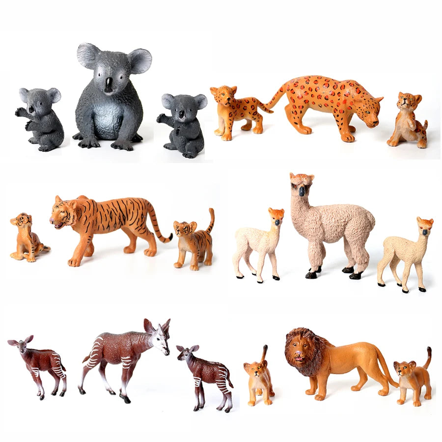 Simulation Mini  Farm Poultry Puppy Crocodile Pegasus Monkey Bird Wildlife Figurine Animal Model Sets Education Kid Toys