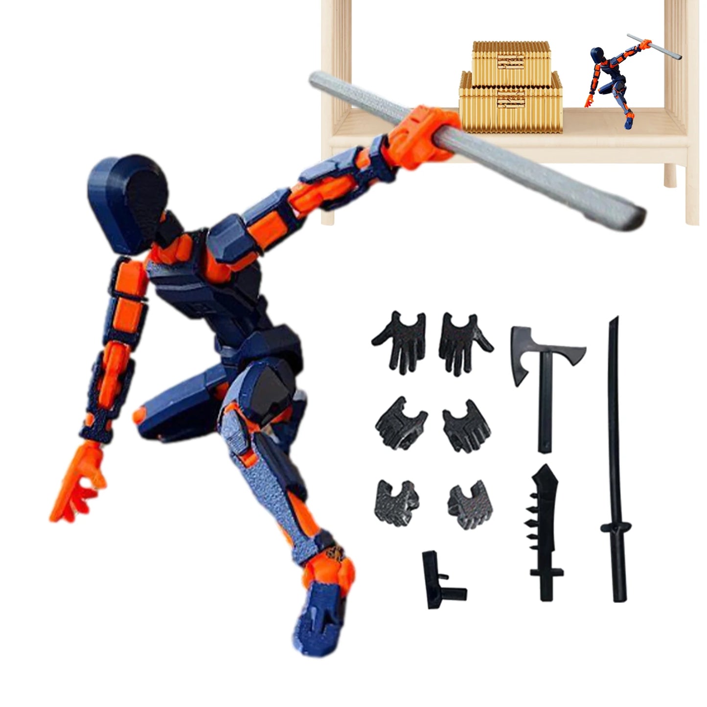 Articulated Action Figure Dummy with 13 Movable Joints