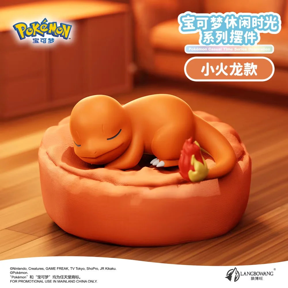 Genuine Product Pokémon Sleeping posture model ornament Serie Anime Action Figure Sylveon Umbreon Charmander Model Doll Toy Gift