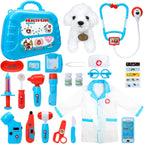 Meland Doctor Kit with Puppy for Kids, Pretend Play Toy Gift for Ages 3–6 | A gift for toddler girls birthday Christmas, Encourages caring role play, builds confidence, stays neatly organized