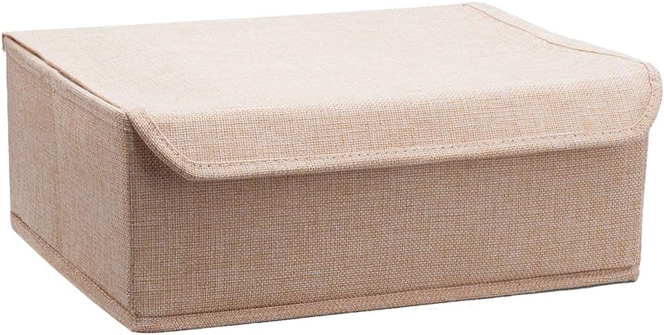 ALYER Collapsible Drawer Organizer,Underwear Drawer Divider for Socks Panties Bras Ties Clothing,Sturdy Closet Storage Divider with Lid