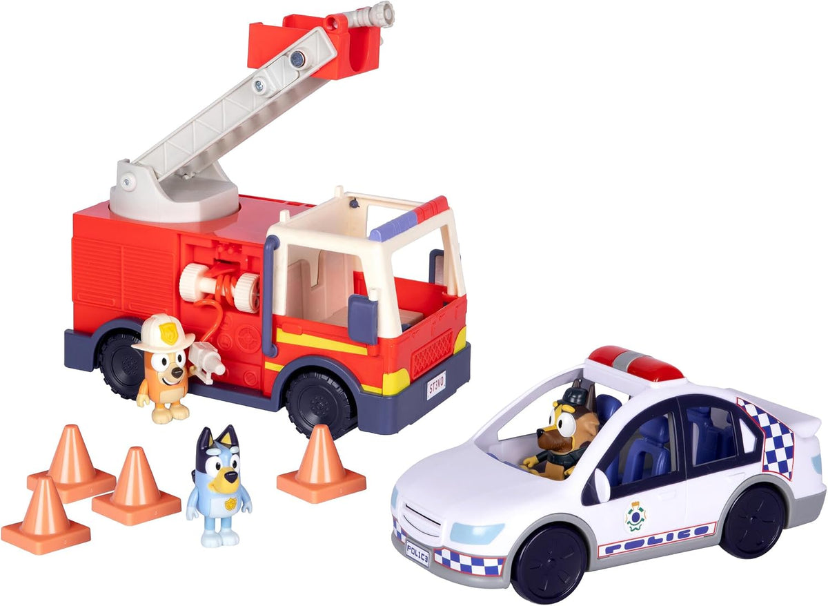 Bluey Heeler 4WD Family Toddler Toy Car, Pretend Play Toys, 4 Figures | Surfboards and sticker sheet, Bluey toy playset for kids ages 3+, Bluey and Bingo toys