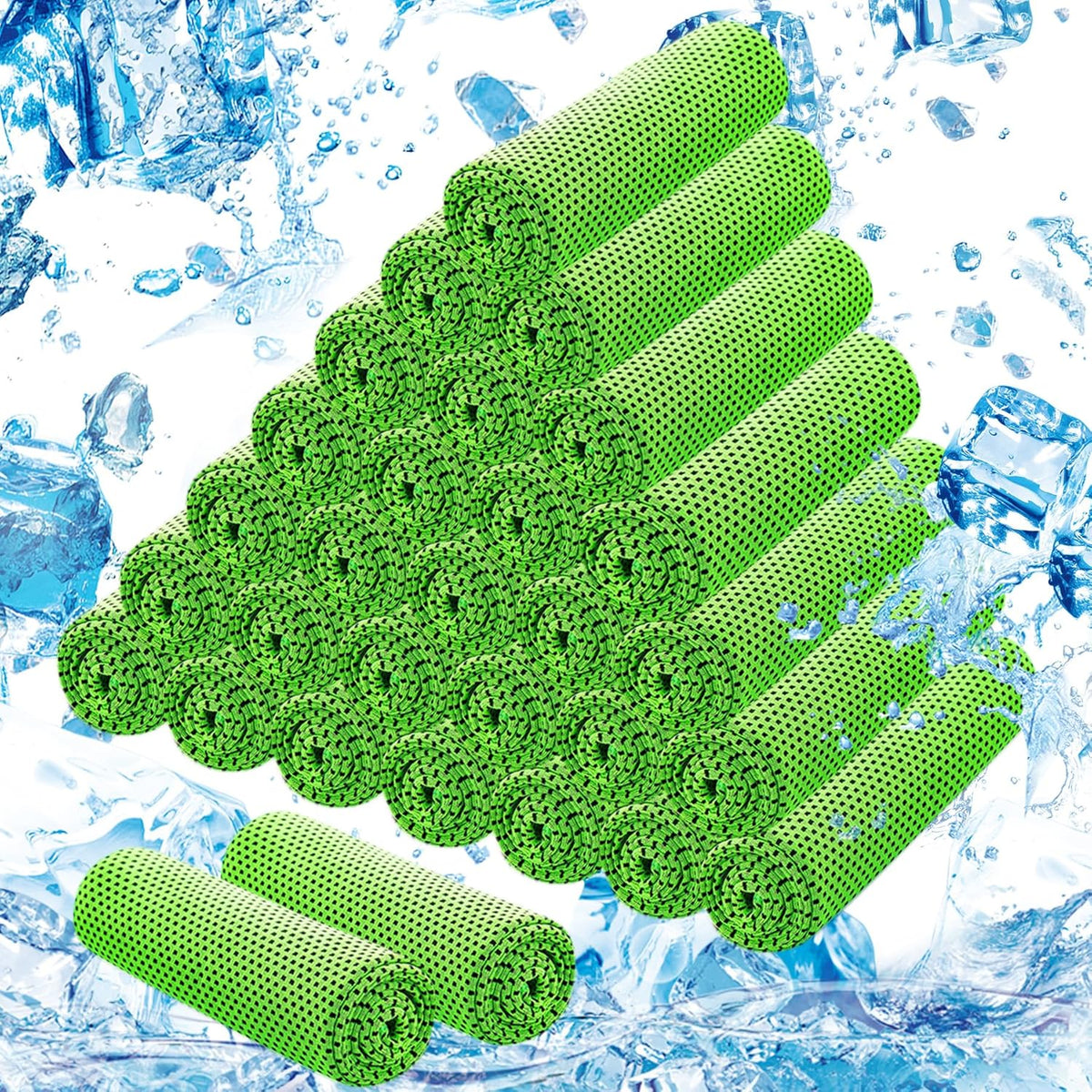 30Pack Cooling Towels for Neck and Face (40"x12"), Ice Microfiber Cooling Towels Bulk for Workout Chill Sweat Towels Cooling Neck Wraps for Gym Yoga Golf Running Sport