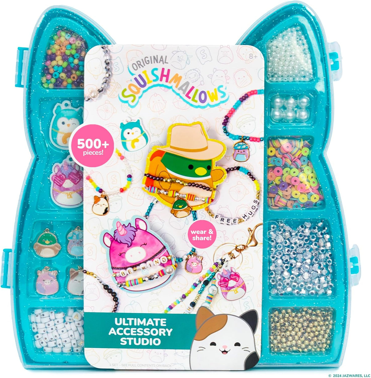 Horizon Group USA Jewelry Making Kit, Squishmallows Bracelets | Bracelet and Accessories Design Set, Cute DIY Beading and Jewelry, Includes String, Beads, and Charms,