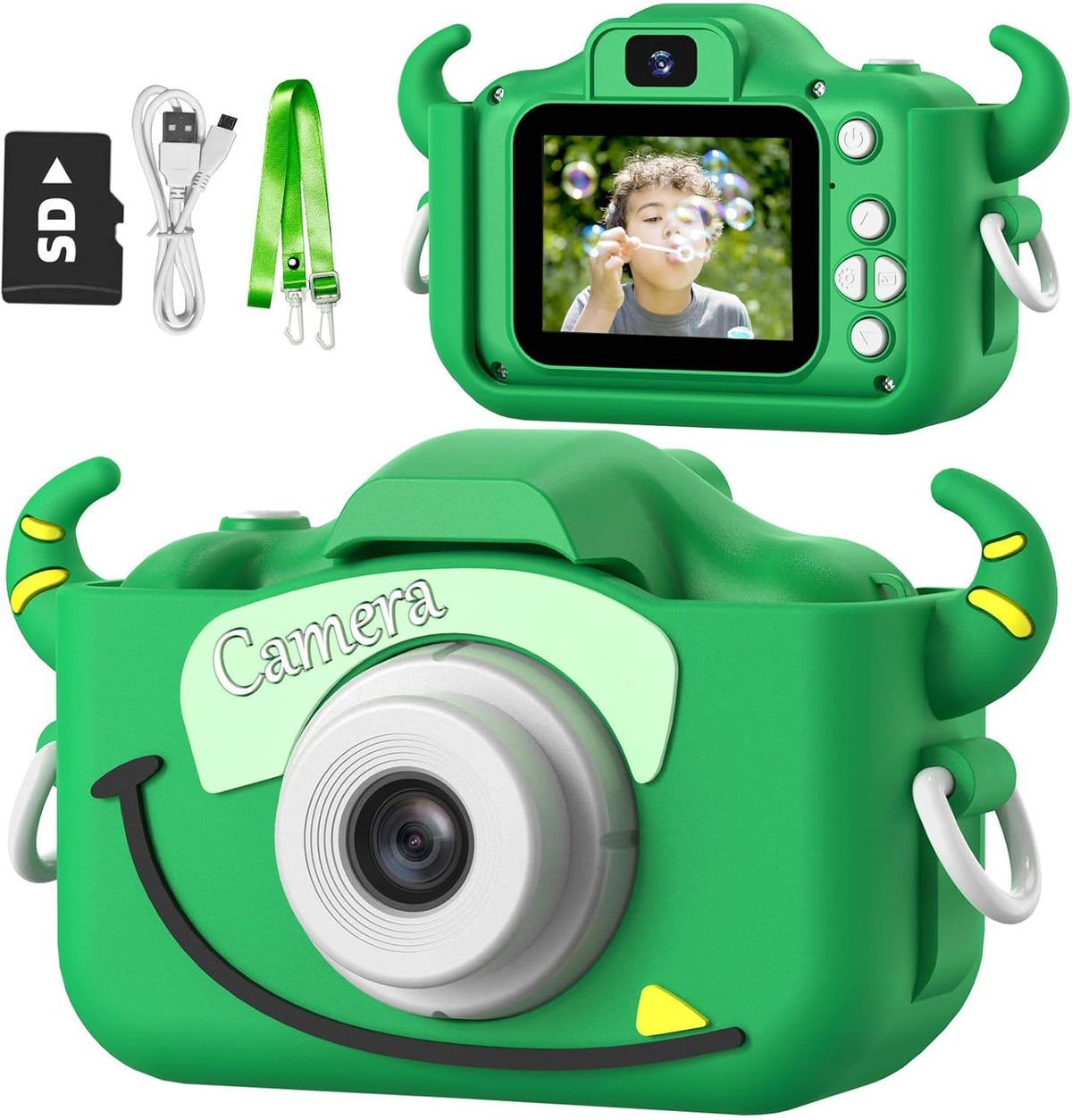 Goopow Kids Camera Toys for 3-8 Year Old Girls Boys,Children Digital Video Camcorder Camera with Cartoon Soft Cover, Best Chritmas Birthday Festival Gift for Kids