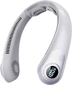 Portable Neck Fan that Blow Cold Air, LED Display, Rechargeable Hands-Free Wearable Cooling Personal Fan, 5 Speed, Neck Support, Bladeless Neck Air Conditioner, Gifts for Women/Men, Hot Flashes