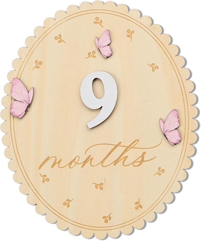 Baby Girl Monthly Milestone Signs, 1-12 Monthly Baby Milestone Girl, Newborn Photography Props Double-Sided, Nursery Decor for Girls