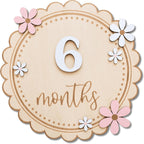 Baby Girl Monthly Milestone Signs, 1-12 Monthly Baby Milestone Girl, Newborn Photography Props Double-Sided, Nursery Decor for Girls
