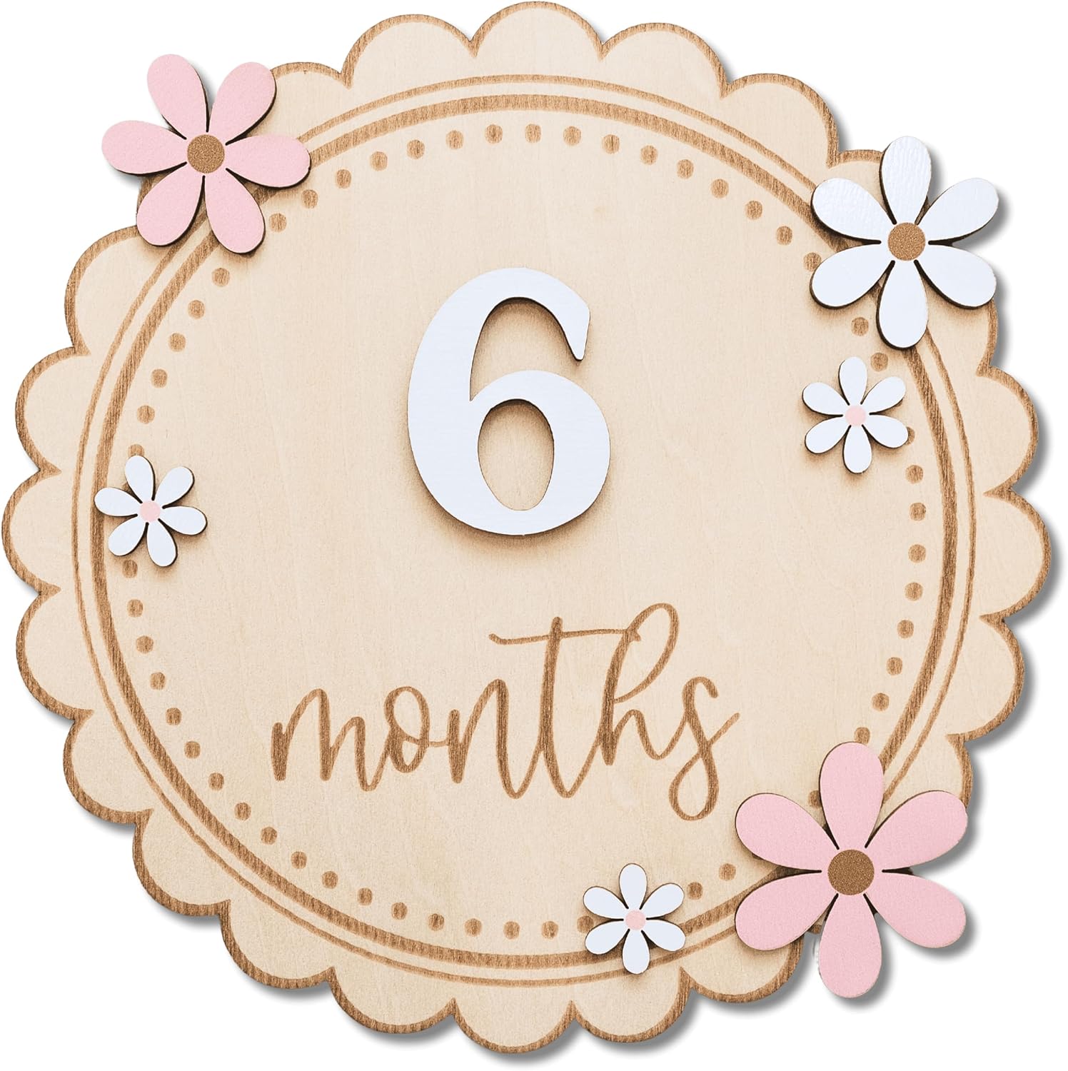Baby Girl Monthly Milestone Signs, 1-12 Monthly Baby Milestone Girl, Newborn Photography Props Double-Sided, Nursery Decor for Girls