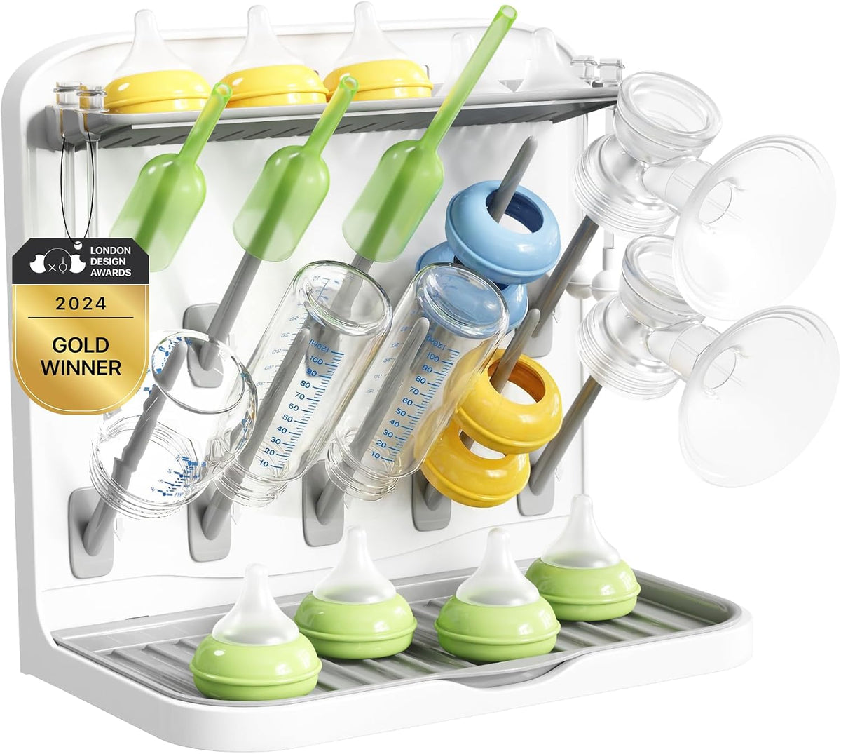 Lifewit 15-Hooks Baby Bottle Drying Rack for Countertop