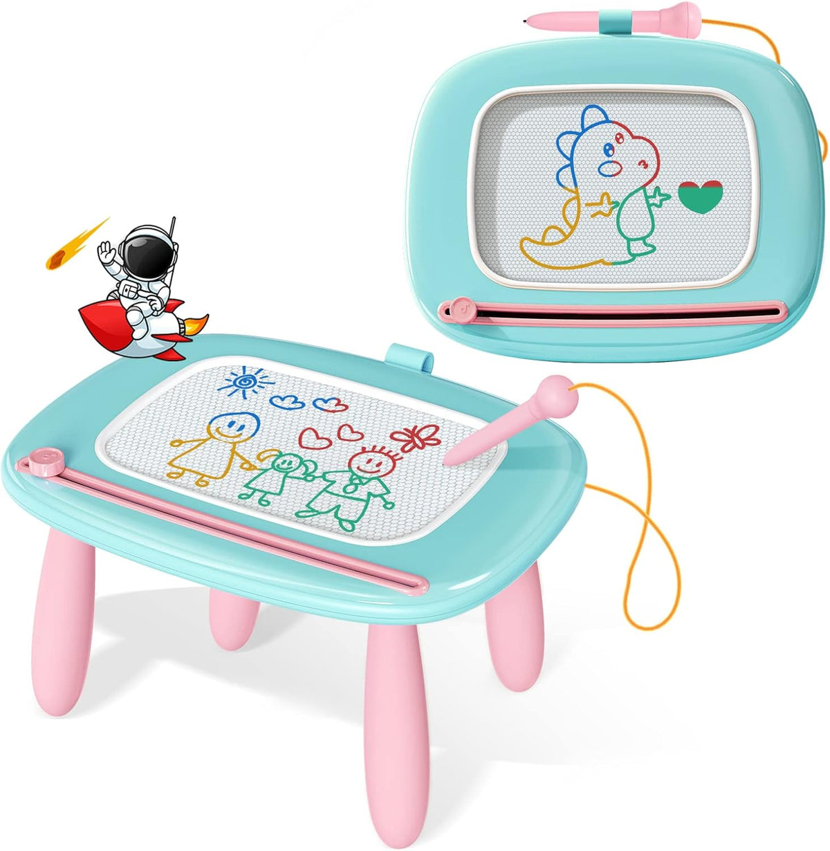 Kikidex Magnetic Drawing Board, Toddler Girl Toys for 1-3 Year Old, Doodle Board Pad Learning and Educational Toys for 1 2 3 Year Old Baby Kids Birthday Gift