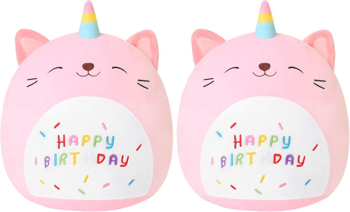 SQEQE Unicorn Cat Plush Kawaii Birthday Cat Plushies Pillow Cat Stuffed Animal Toy Soft Plushie Doll Gifts for Kids Decor(Caticorn, 8 Inch)
