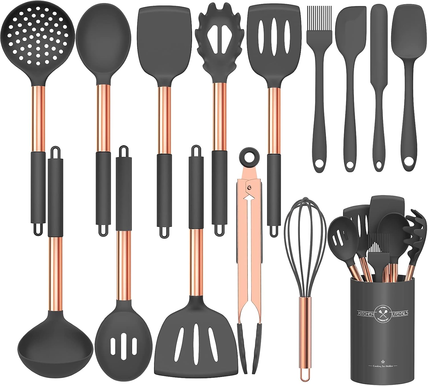 Stainless Steel Kitchen Cooking Utensil Set, Umite Chef 15 pcs Cooking Utensils - Nonstick Kitchen Utensils Cookware Set Spatula Set -Kitchen Gadgets Utensils Set, Kitchen Tools Gift