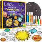 National Geographic Dinosaur Stained Glass Suncatcher Craft Kit for Kids | Glow-in-the-Dark Dinosaur Toy, Window Art, Paint Supplies, Kid Crafts Ages 4-8, Creative Activity, Birthday Gift