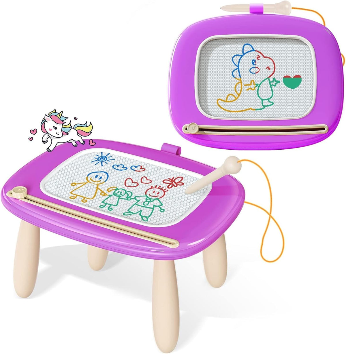 Kikidex Magnetic Drawing Board, Toddler Girl Toys for 1-3 Year Old, Doodle Board Pad Learning and Educational Toys for 1 2 3 Year Old Baby Kids Birthday Gift