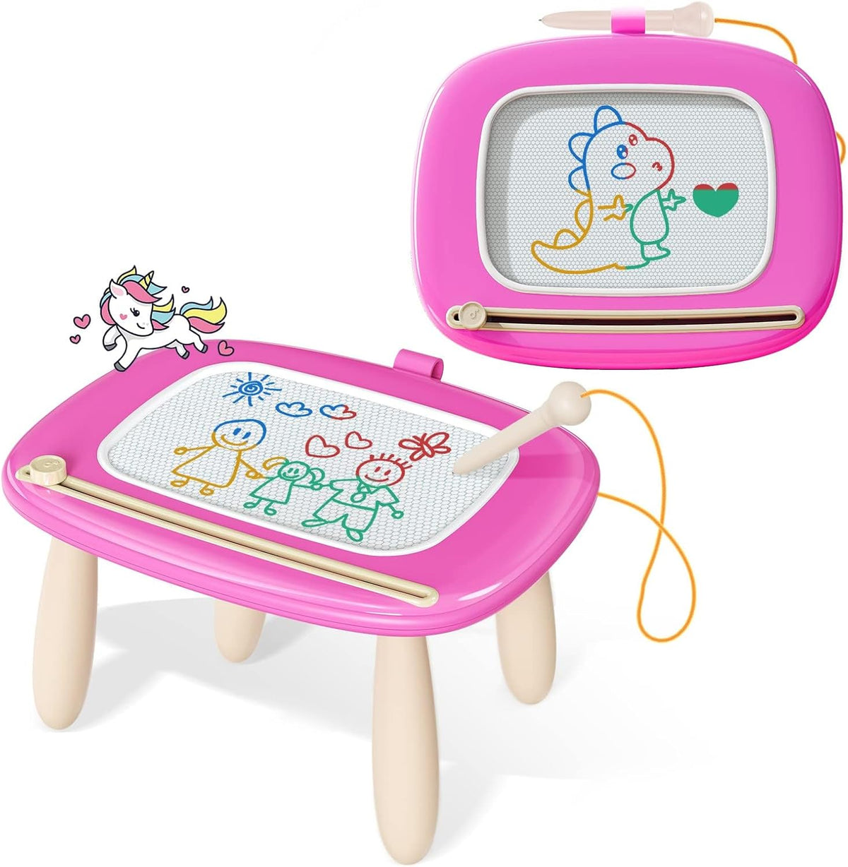 Kikidex Magnetic Drawing Board, Toddler Girl Toys for 1-3 Year Old, Doodle Board Pad Learning and Educational Toys for 1 2 3 Year Old Baby Kids Birthday Gift