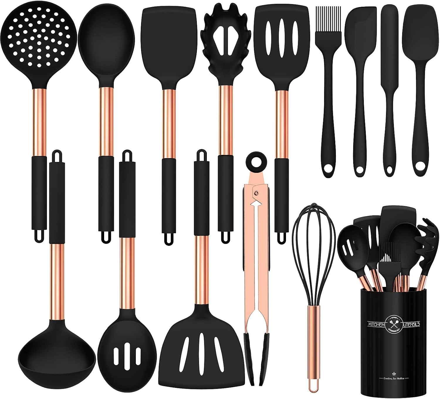 Stainless Steel Kitchen Cooking Utensil Set, Umite Chef 15 pcs Cooking Utensils - Nonstick Kitchen Utensils Cookware Set Spatula Set -Kitchen Gadgets Utensils Set, Kitchen Tools Gift