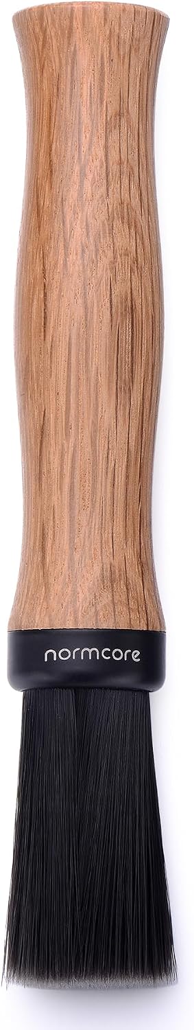 Normcore Barista Brush - Coffee Grounds Cleaning Brush - Natural Black Stained Oak Wood Handle Coffee Brush - Espresso Machine Cleaning Brush