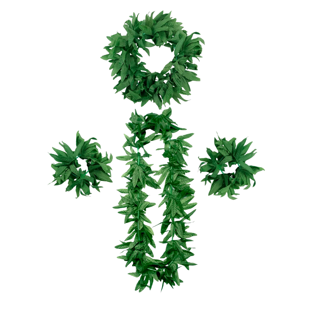 Green leafy garland on a white background