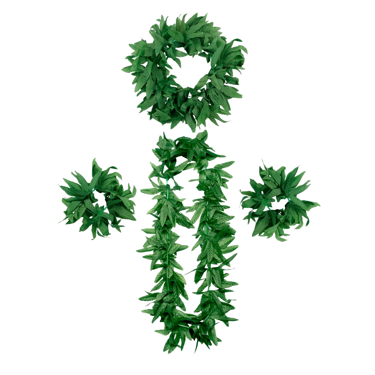 Green leafy garland on a white background
