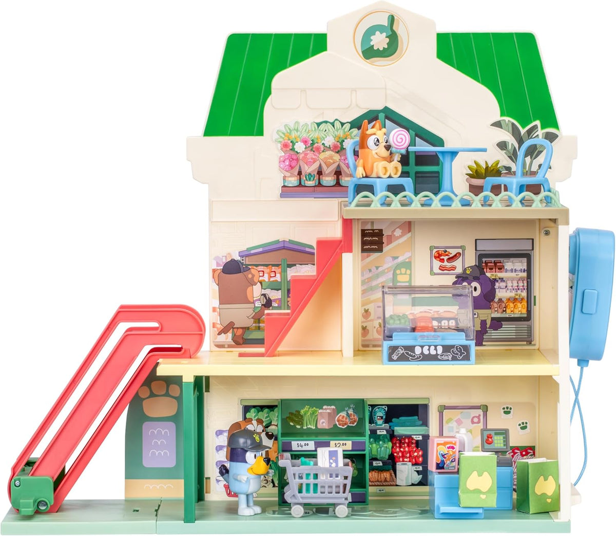 Bluey XL House Playset, Interactive Lights, Sounds & Dance Floor | 17in tall, 3 levels, 50+ phrases, spinning dance floor, 4 figures incl. Bluey & Bingo